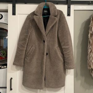 ZARA TEDDY TRENCH PEA COAT